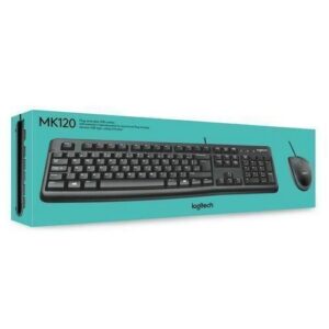 Logitech MK120 Wired Keyboard & Mouse Combo – Black