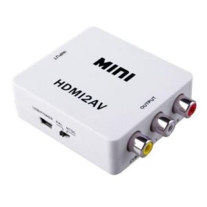 1080P Mini HDMI to AV RCA Converter with 3.5mm Audio – HDMI2AV/CVBS + Audio Converter