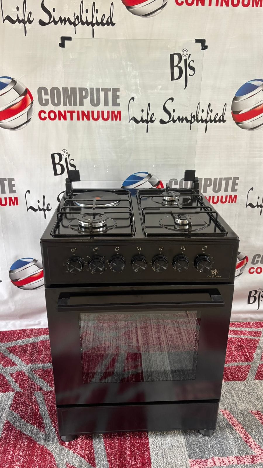 BJS Prime Series Standing Cooker 60×60 – 3 Gas Burners + 1 Electric Plate with Turbo Fan Oven