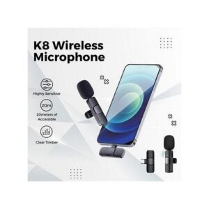 K8 Noise Cancellation Wireless Lavalier Microphone for Mobile Video Creators