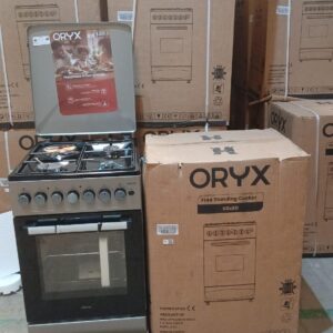 Mika ORYX Standing Cooker 50cm × 60cm – 3 Gas Pool Jet Burners + 1 Rapid Hot Plate 3-Function Electric Oven