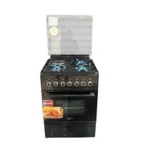 Turkey ROCH 60×60 Standing Cooker – 3 Gas + 1 Electric Burner (Black)