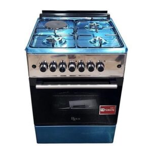 Turkey ROCH 60×60 Standing Cooker – 3 Gas + 1 Electric Burner (silver)