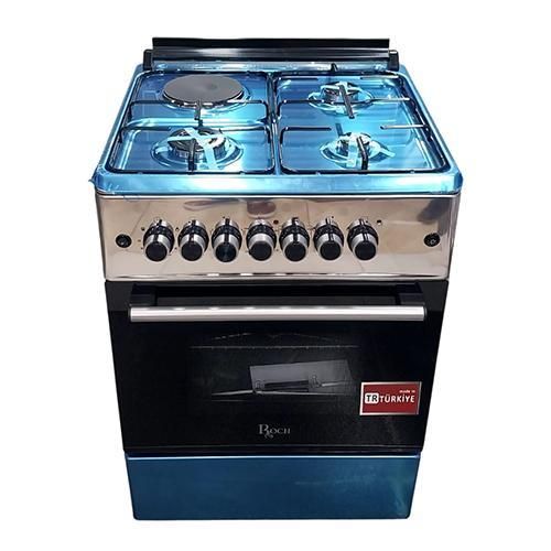 Turkey ROCH 60×60 Standing Cooker – 3 Gas + 1 Electric Burner (silver)